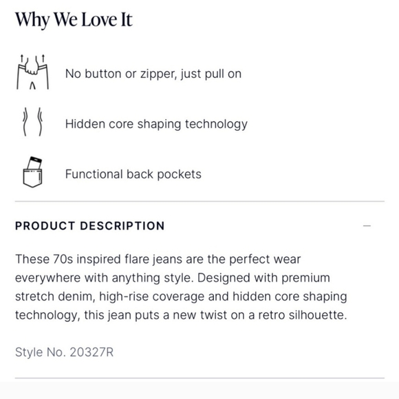 Spanx Flared Pull On Demin Stretch Jeans Midnight Shade 32" Inseam - Picture 8 of 9